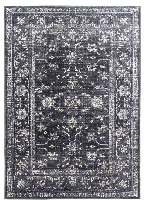 Charcoal Grey Distressed Rug - Vintage Timeless