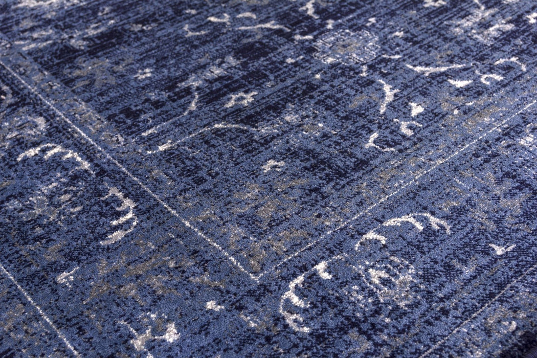 Navy Blue Distressed Rug - Vintage Timeless