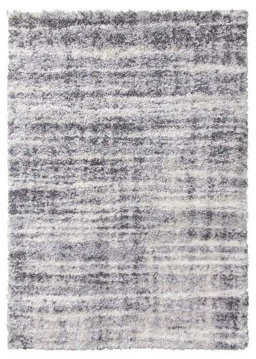 Grey Shaggy Abstract Rug - Fantasy Shimmer