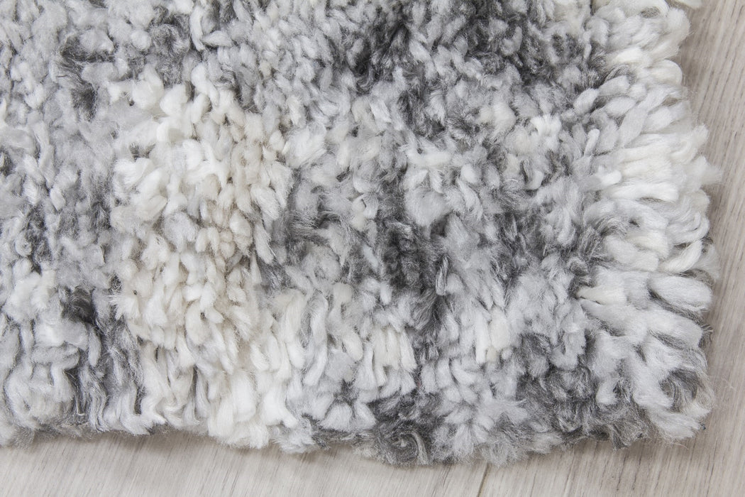 Grey Shaggy Abstract Rug - Fantasy Shimmer