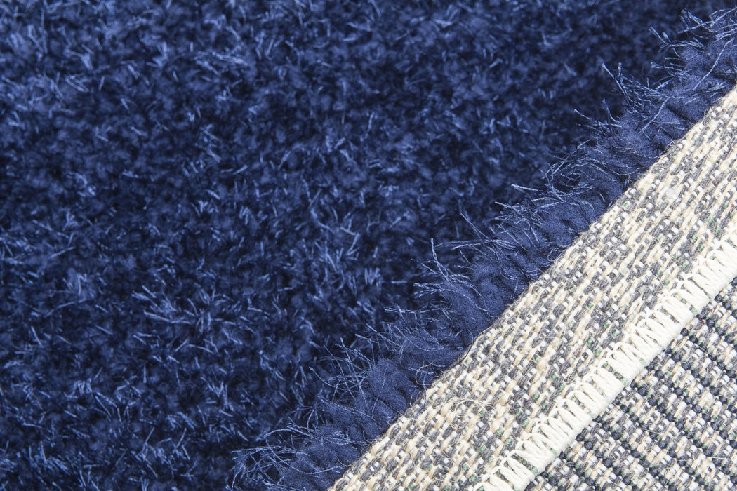 Navy Blue Shaggy Rug - Plush