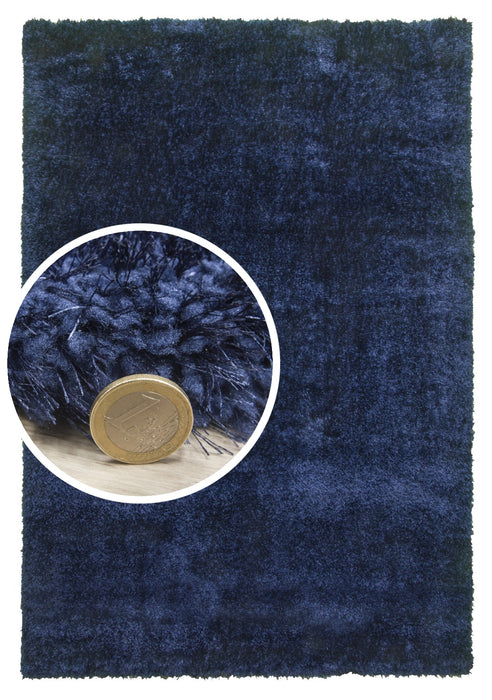 Navy Blue Shaggy Rug - Plush