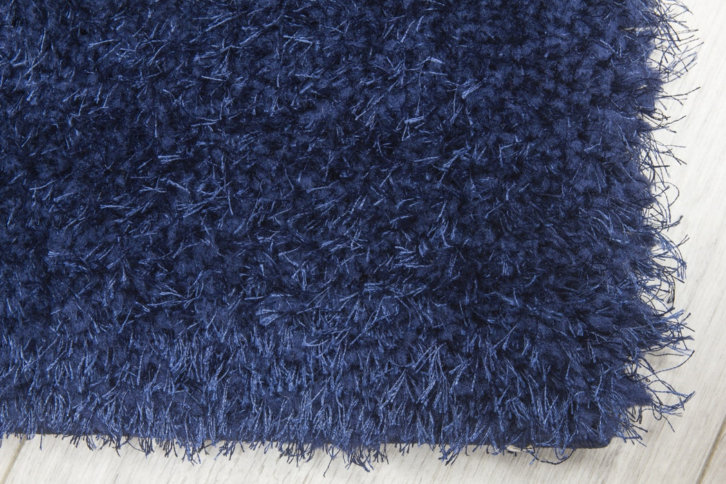 Navy Blue Shaggy Rug - Plush