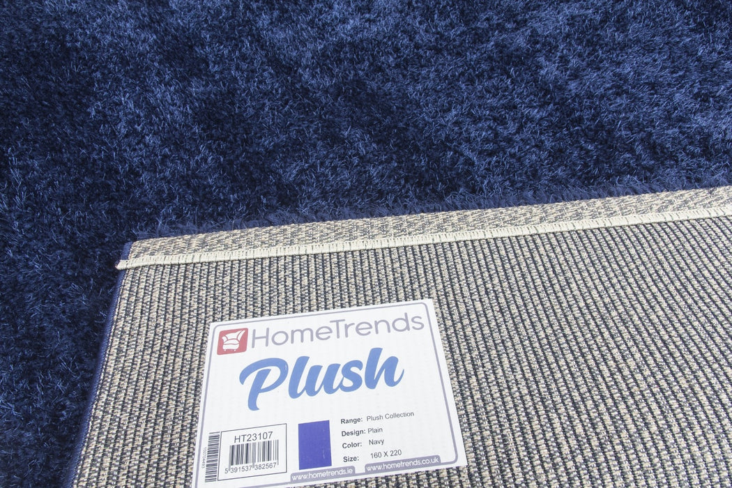 Navy Blue Shaggy Rug - Plush