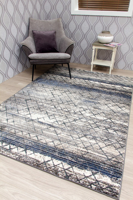 Grey Blue Abstract Rug - Mystique Tetra