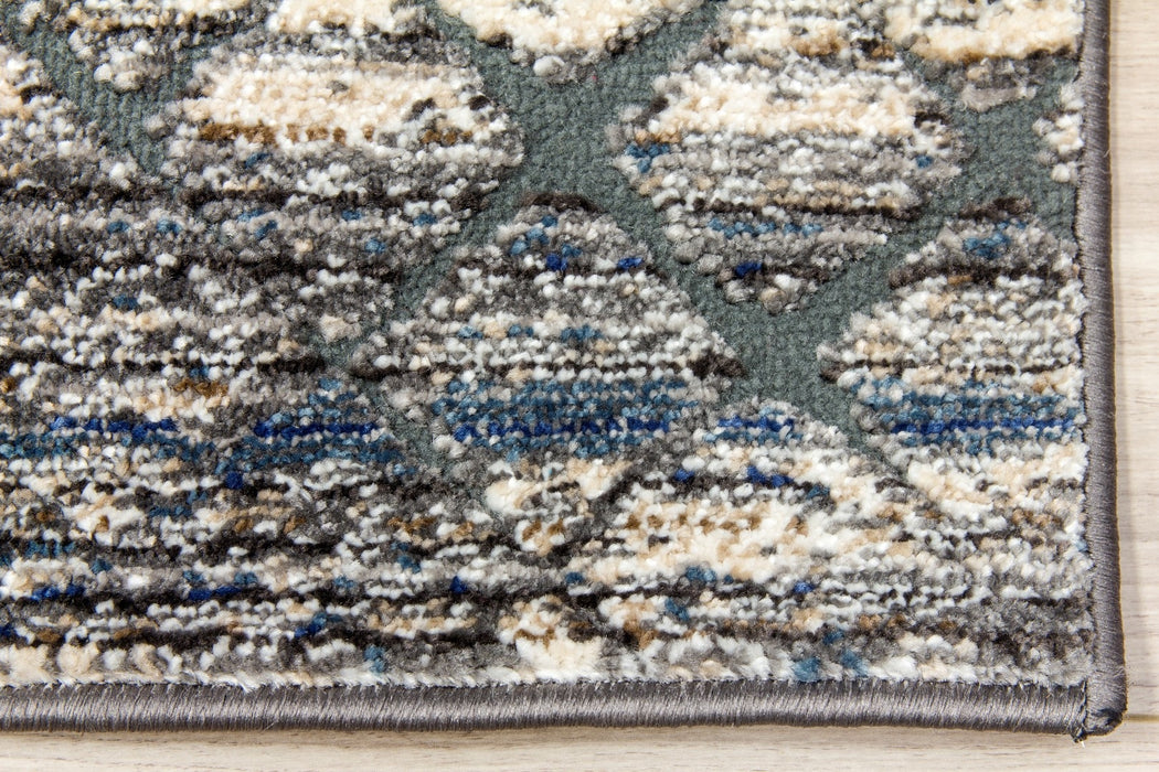 Grey Blue Abstract Rug - Mystique Tetra