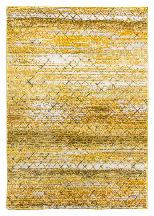 Ochre Yellow Abstract Rug - Mystique Tetra