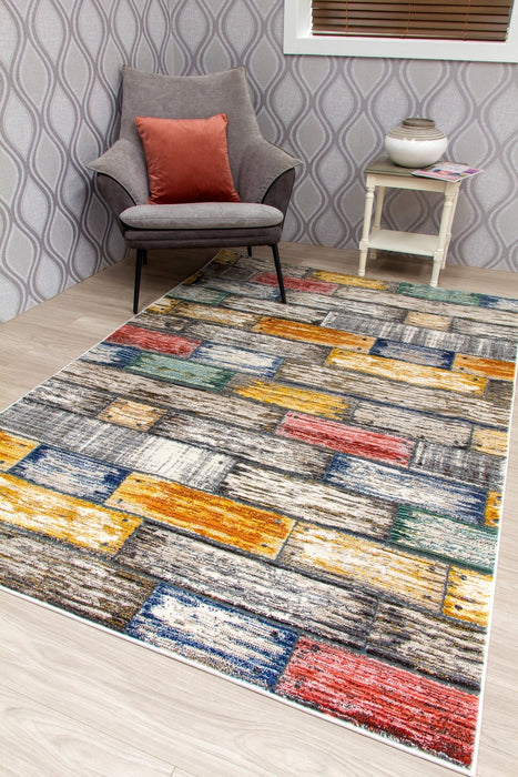 Multicoloured Bricks Rug - Mystique