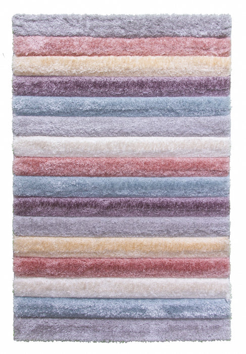 Passion Stripes - 3D Shaggy Rug - Multicolour