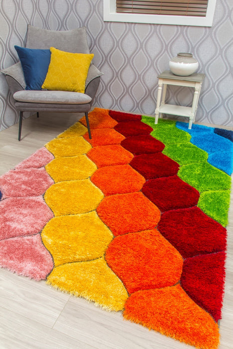 Paradise Retro - 3D Shaggy Rug - Multicolour