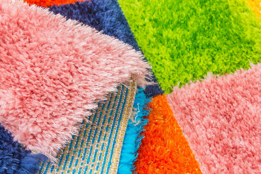 Multicolour 3D Shaggy Rug - Doodle Pixels