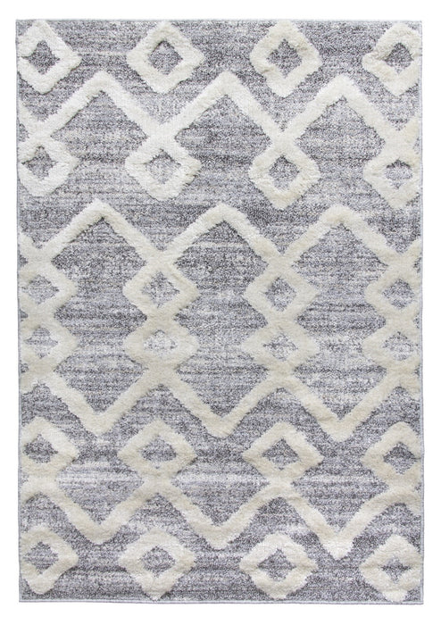 Grey Cream Aztec Rug - Lindos