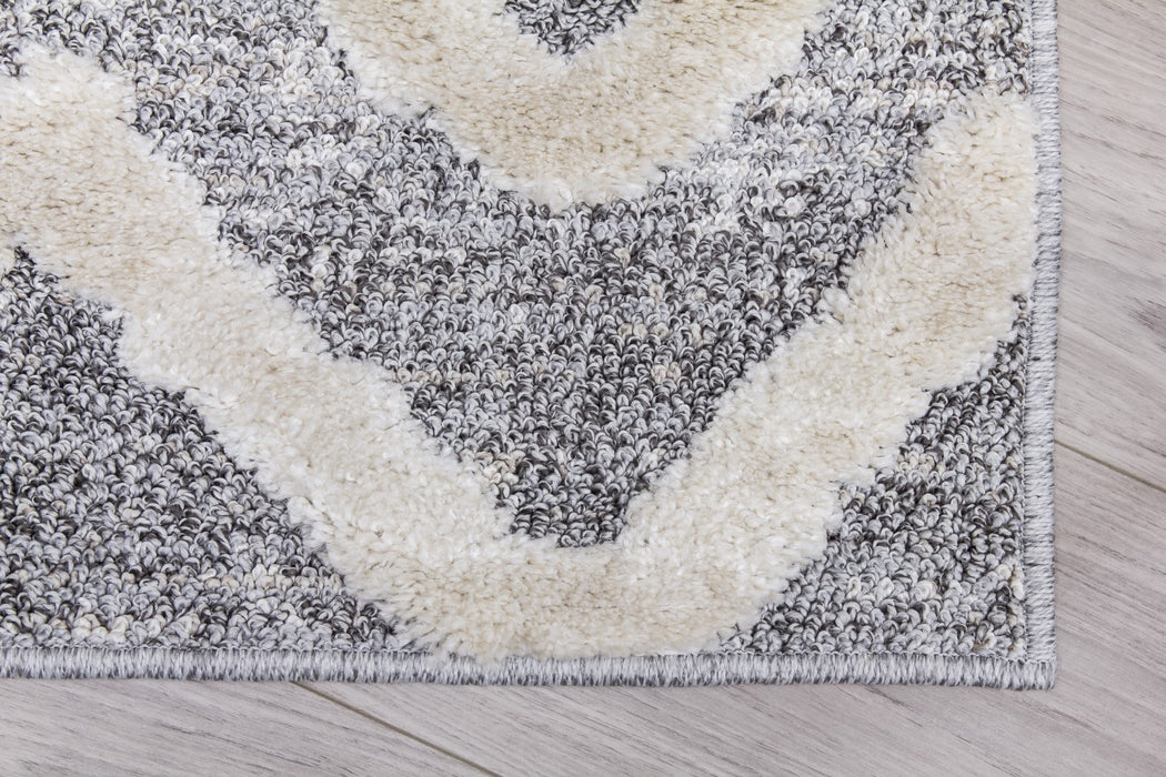 Grey Cream Aztec Rug - Lindos