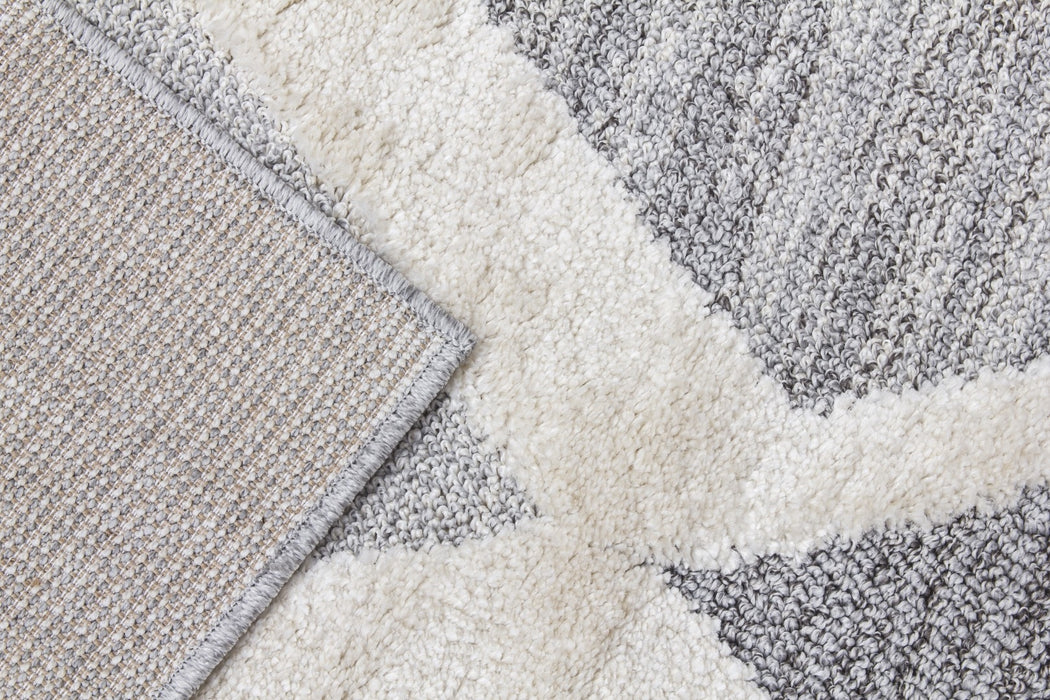 Grey Cream Diamonds Geometric Rug - Lindos