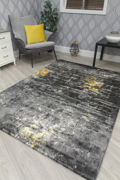 Yellow Grey Abstract Rug - Bellini Mirage