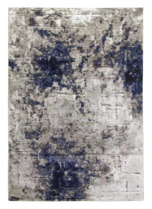 Navy Blue Grey Abstract Rug - Bellini Mirage