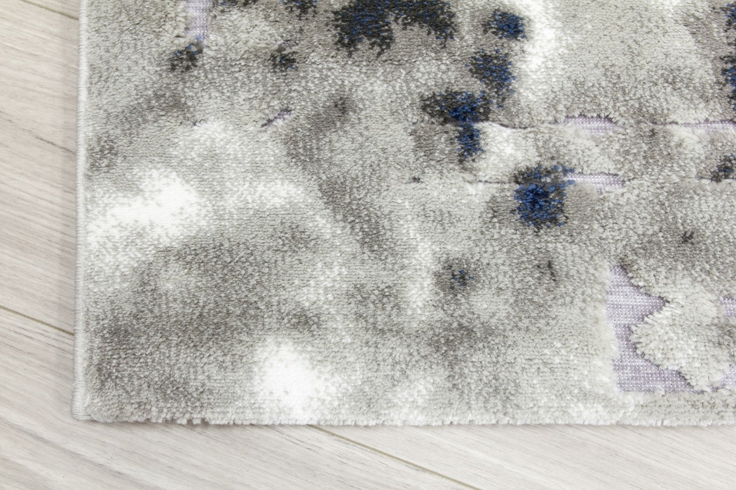 Navy Blue Grey Abstract Rug - Bellini Mirage