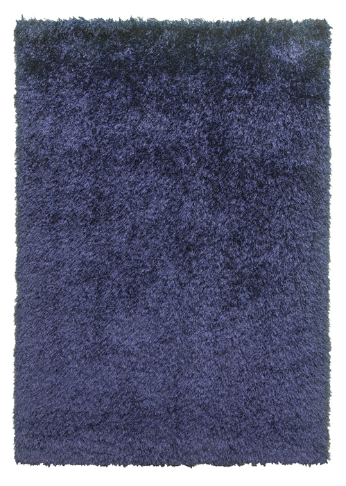 Navy Blue Shaggy Rug - Bentley