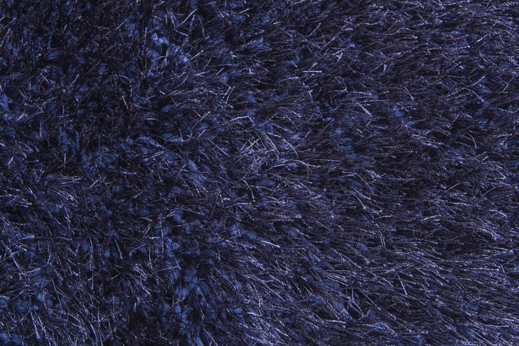 Navy Blue Shaggy Rug - Bentley