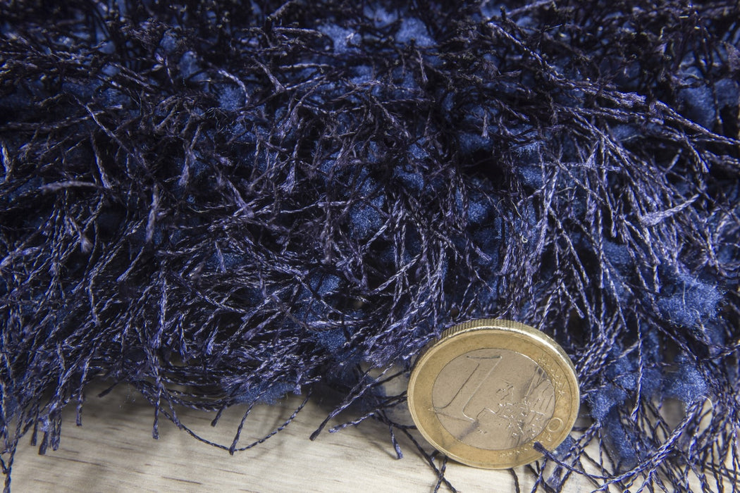 Navy Blue Shaggy Rug - Bentley