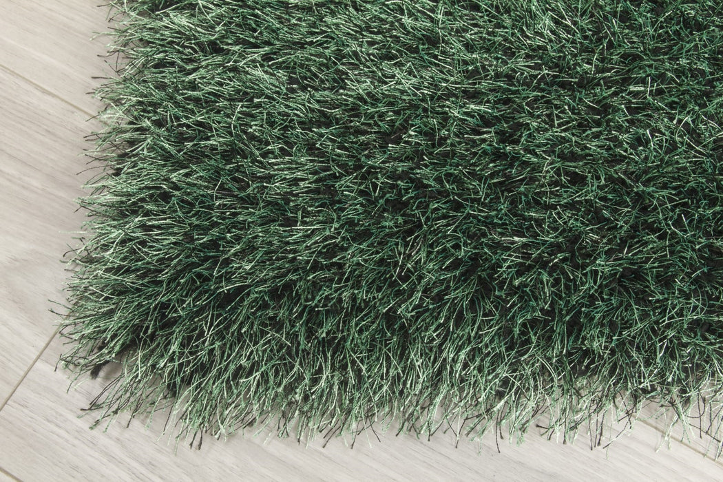 Green Shaggy Rug - Bentley