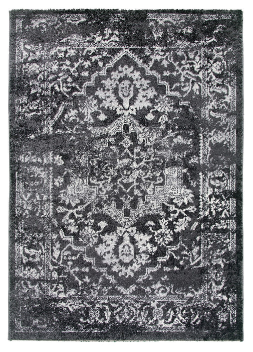 Medallion Distressed Grey Rug - Antika