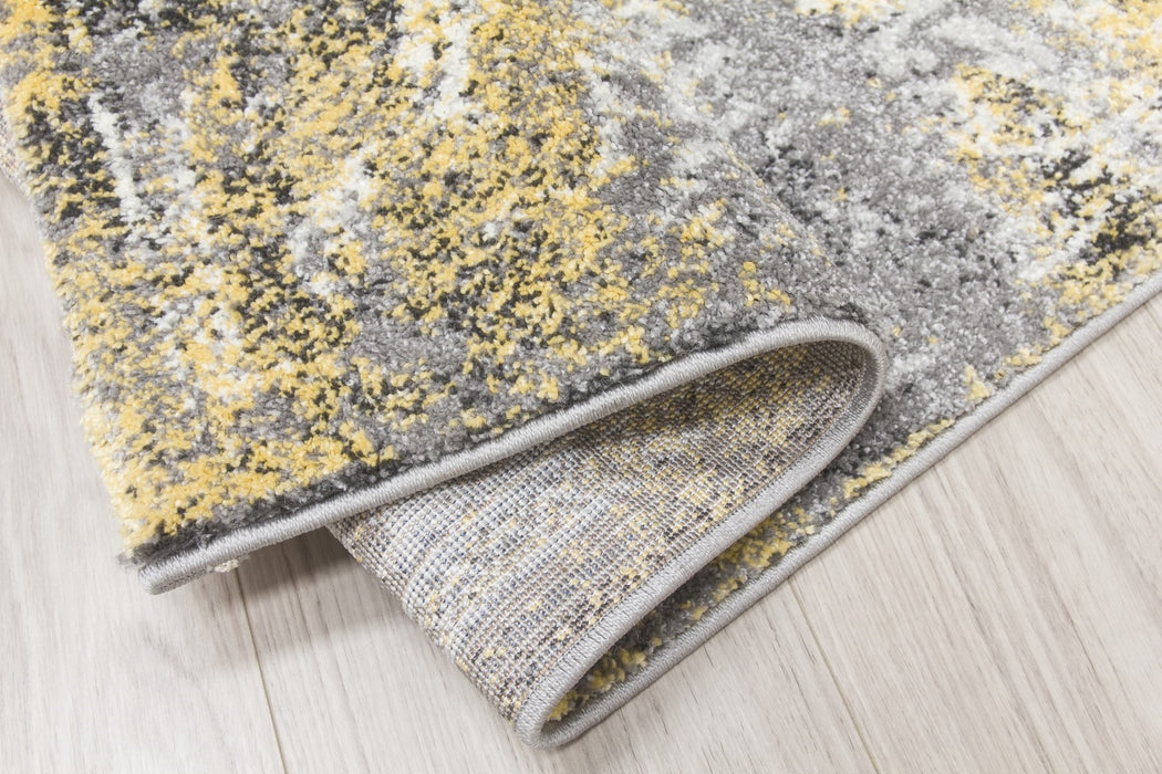 Medallion Distressed Teal Rug - Yellow