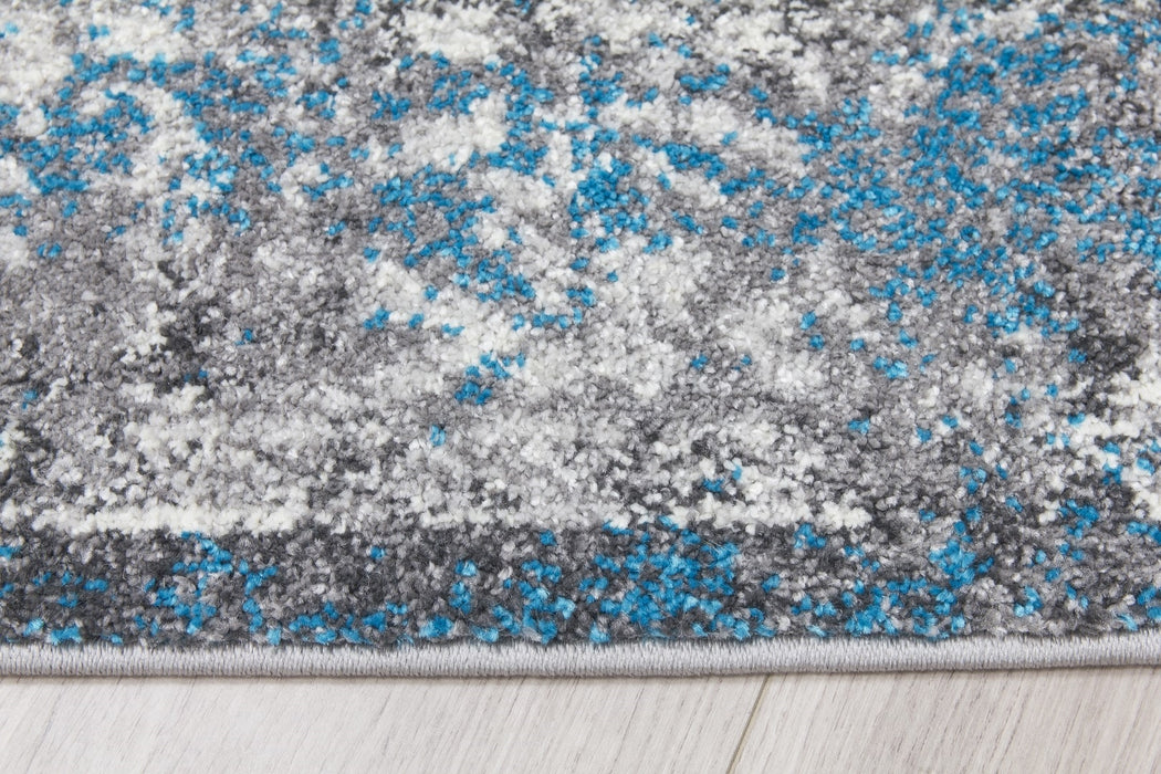 Medallion Distressed Teal Rug - Antika