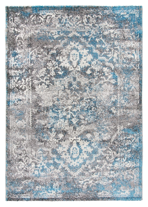 Antika Medallion Distressed Rug - Teal