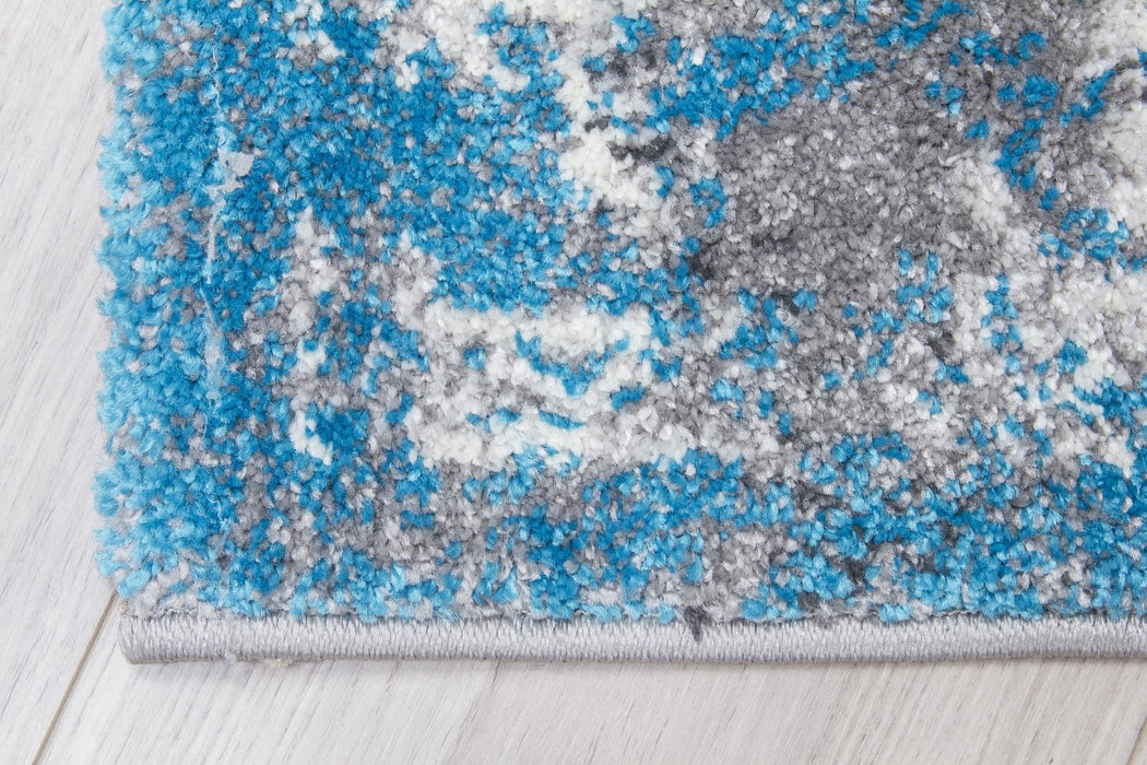 Medallion Distressed Teal Rug - Antika