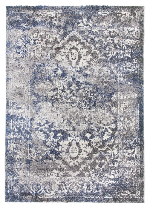 Medallion Distressed Navy Rug - Antika