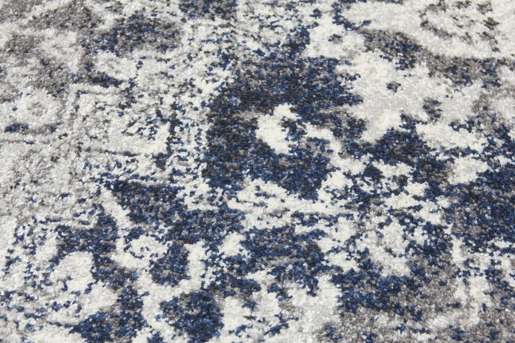 Medallion Distressed Navy Rug - Antika