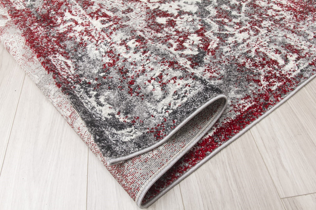 Medallion Distressed Red Rug - Antika