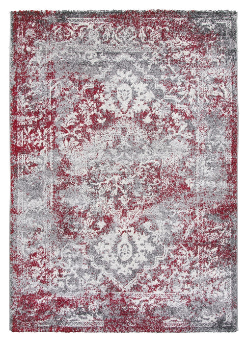 Medallion Distressed Red Rug - Antika