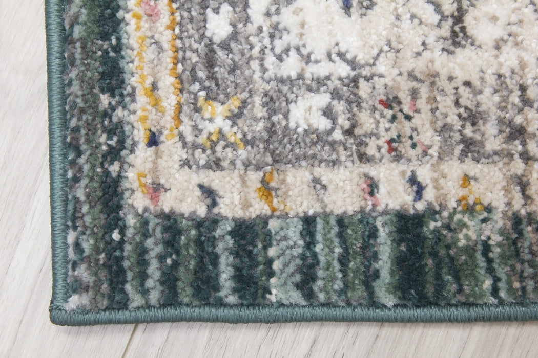 Green Distressed Rug - Boho Vesta