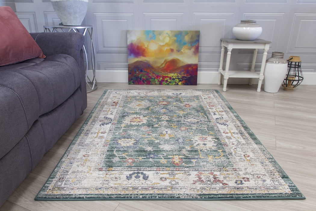 Green Distressed Rug - Boho Vesta