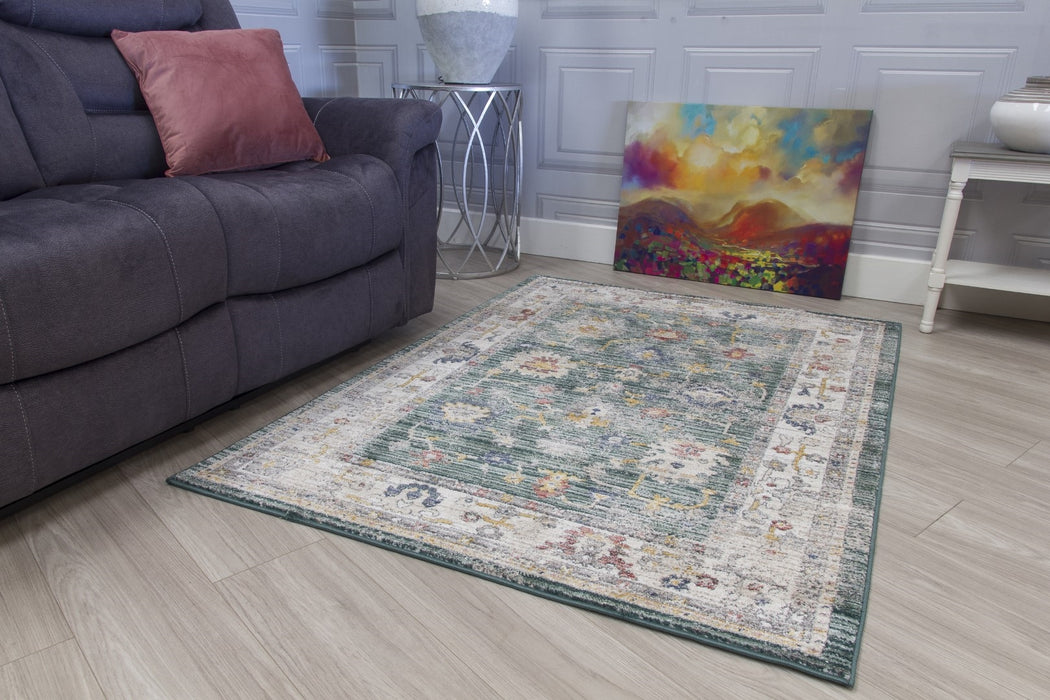 Green Distressed Rug - Boho Vesta