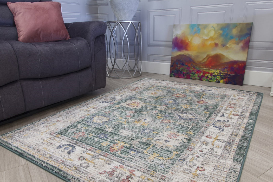 Green Distressed Rug - Boho Vesta