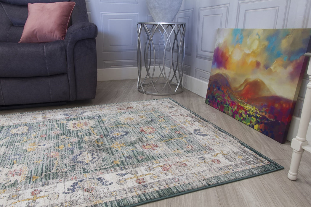 Green Distressed Rug - Boho Vesta