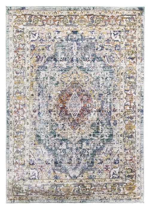 boho medallion green rug