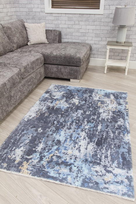 Blue Abstract Modern Rug - Modena Serena