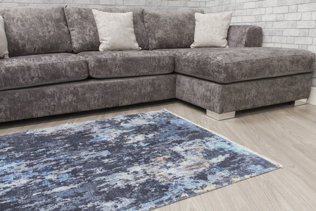 Blue Abstract Modern Rug - Modena Serena