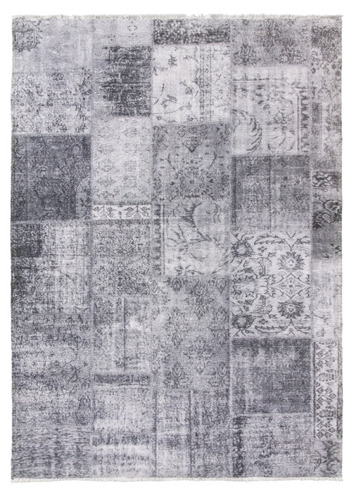 grey patchwork modern rug - modena