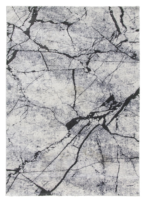 Grey Abstract Rug - Rococo Glacial