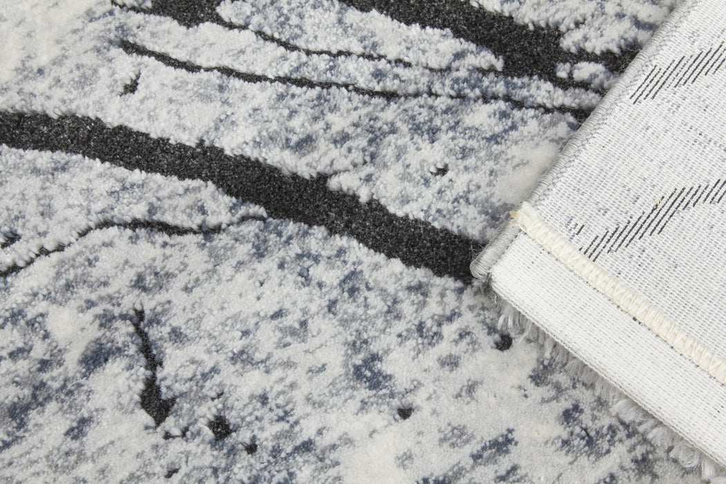 Grey Abstract Rug - Rococo Glacial