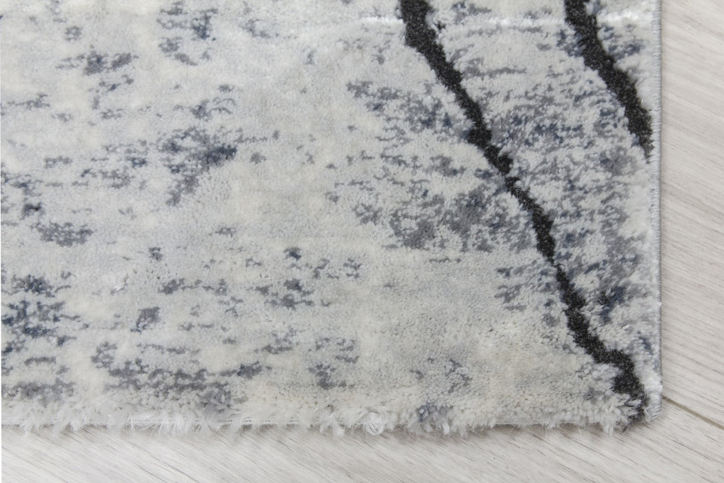 Grey Abstract Rug - Rococo Glacial