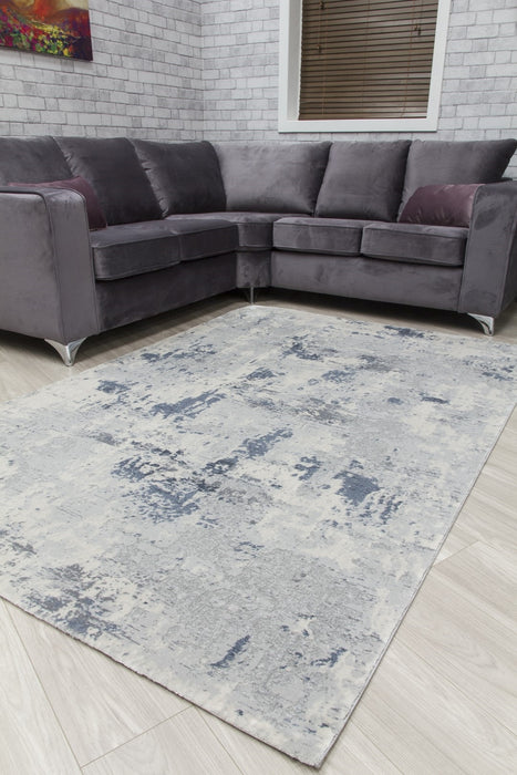 Grey Blue Abstract Rug - Rococo Cezanne