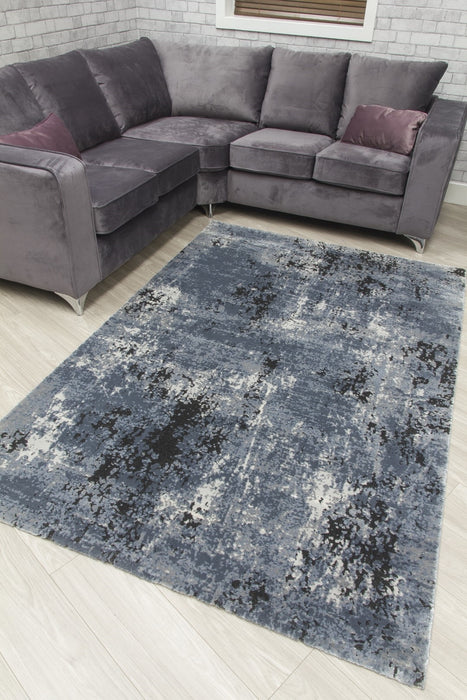 Grey Black Abstract Rug - Rococo Shadows