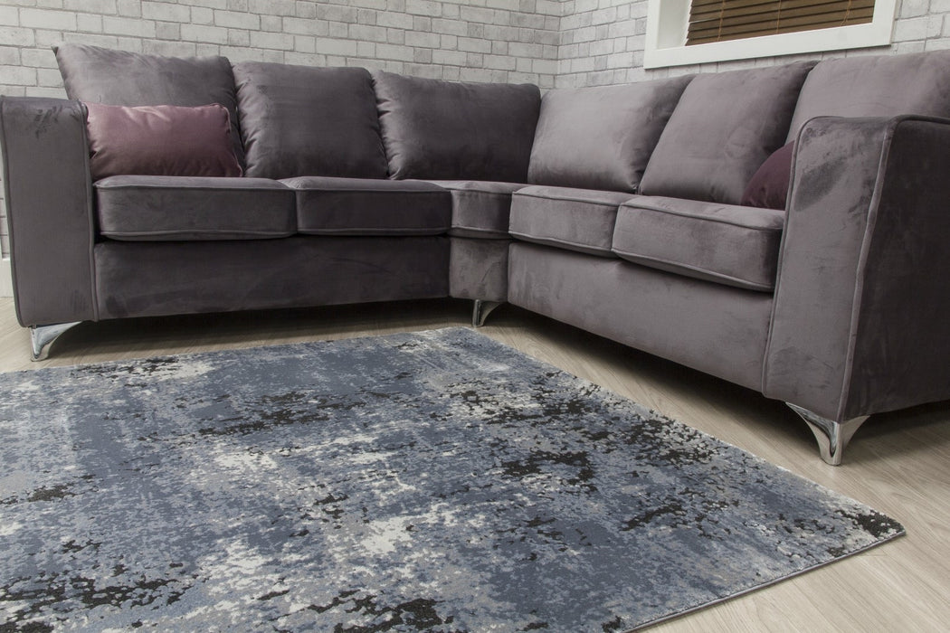 Grey Black Abstract Rug - Rococo Shadows