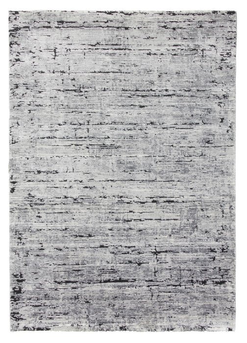 Grey Black Abstract Rug - Rococo Crevassi